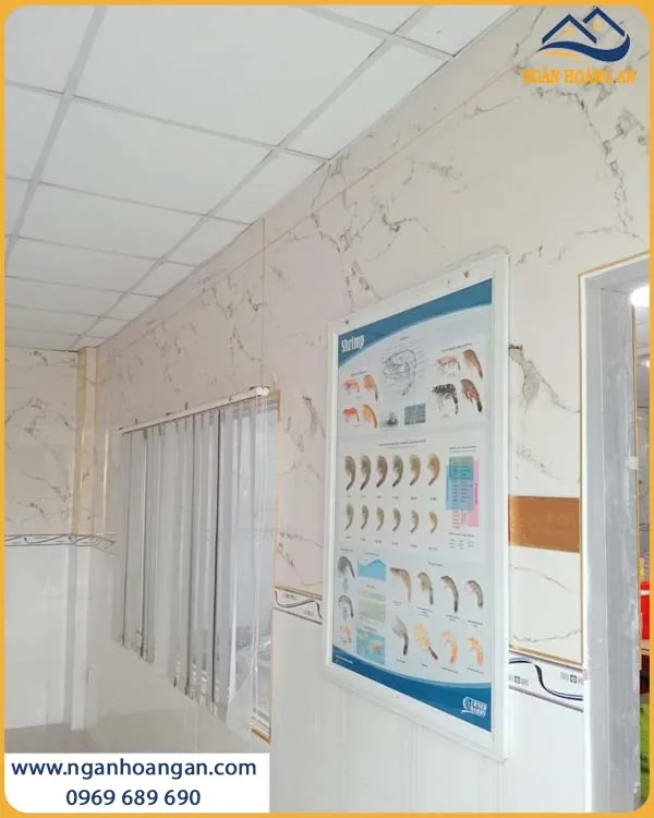Thi Công Tấm PVC Giả Đá PVC2001 Kosmos Cho Văn Phòng